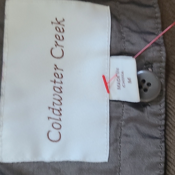 Coldwater Creek green / gray / brown coat. Removable hood and liner. Medium. - Picture 7 of 10